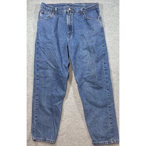 Carhartt Mens Blue Denim Jeans Size 38x30 Relaxed Fit Straight Leg Actual 35x30*